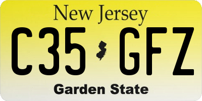 NJ license plate C35GFZ