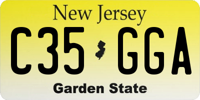 NJ license plate C35GGA