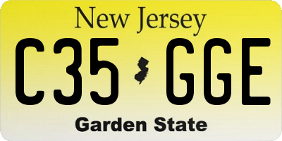 NJ license plate C35GGE