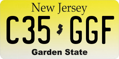 NJ license plate C35GGF