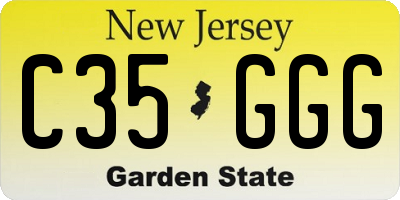NJ license plate C35GGG