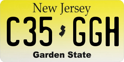 NJ license plate C35GGH