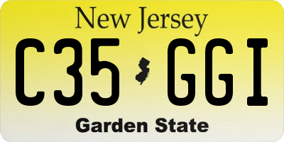 NJ license plate C35GGI