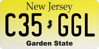 NJ license plate C35GGL
