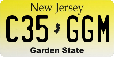 NJ license plate C35GGM