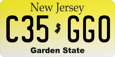 NJ license plate C35GGO