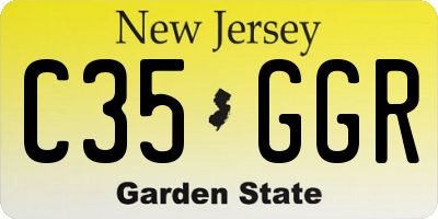 NJ license plate C35GGR