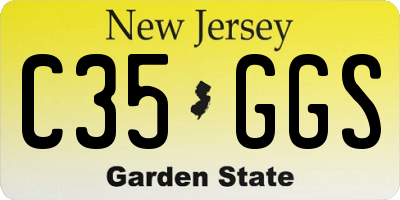 NJ license plate C35GGS