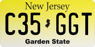 NJ license plate C35GGT