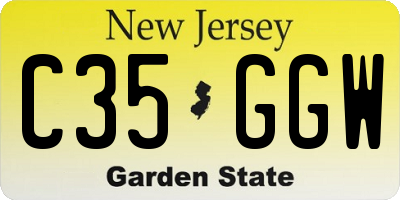 NJ license plate C35GGW