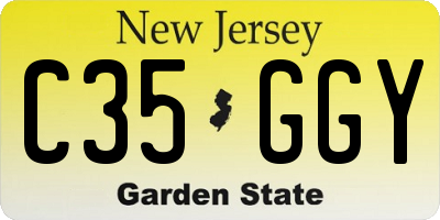 NJ license plate C35GGY