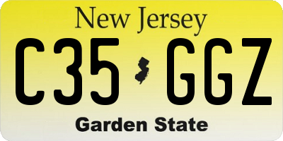 NJ license plate C35GGZ