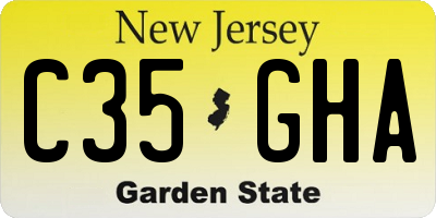 NJ license plate C35GHA