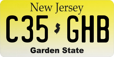 NJ license plate C35GHB