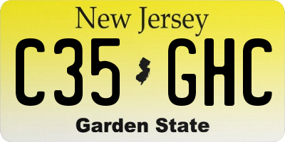 NJ license plate C35GHC