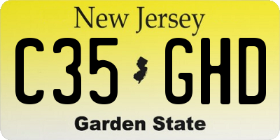 NJ license plate C35GHD