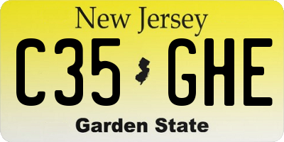 NJ license plate C35GHE
