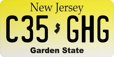 NJ license plate C35GHG