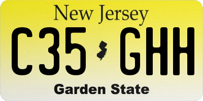 NJ license plate C35GHH