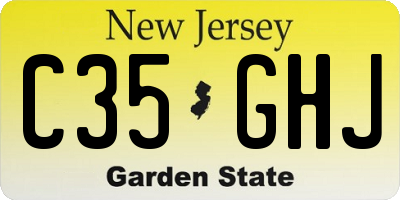 NJ license plate C35GHJ