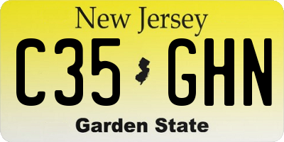 NJ license plate C35GHN
