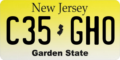 NJ license plate C35GHO