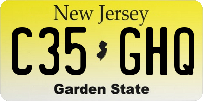 NJ license plate C35GHQ