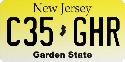NJ license plate C35GHR