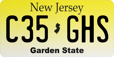 NJ license plate C35GHS