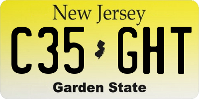 NJ license plate C35GHT