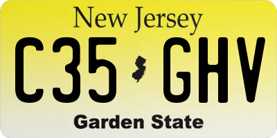 NJ license plate C35GHV