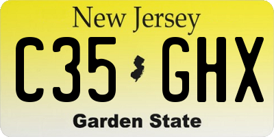 NJ license plate C35GHX