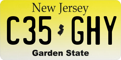NJ license plate C35GHY