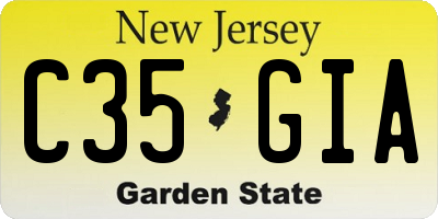 NJ license plate C35GIA