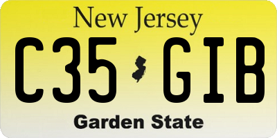 NJ license plate C35GIB