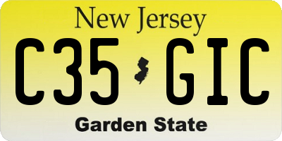 NJ license plate C35GIC