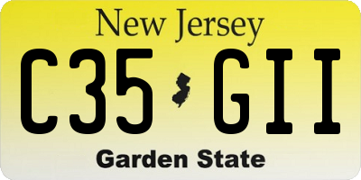 NJ license plate C35GII