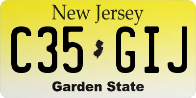 NJ license plate C35GIJ