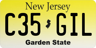 NJ license plate C35GIL