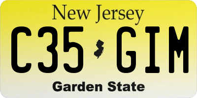 NJ license plate C35GIM
