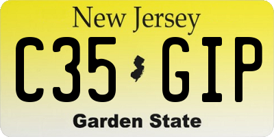NJ license plate C35GIP