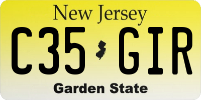 NJ license plate C35GIR