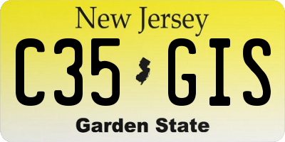 NJ license plate C35GIS