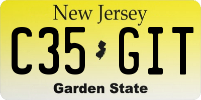NJ license plate C35GIT