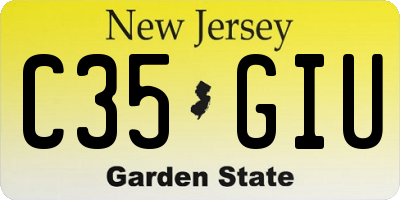 NJ license plate C35GIU