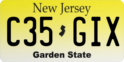 NJ license plate C35GIX