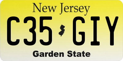 NJ license plate C35GIY