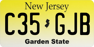 NJ license plate C35GJB