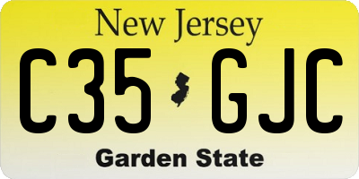 NJ license plate C35GJC