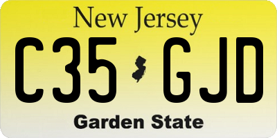 NJ license plate C35GJD